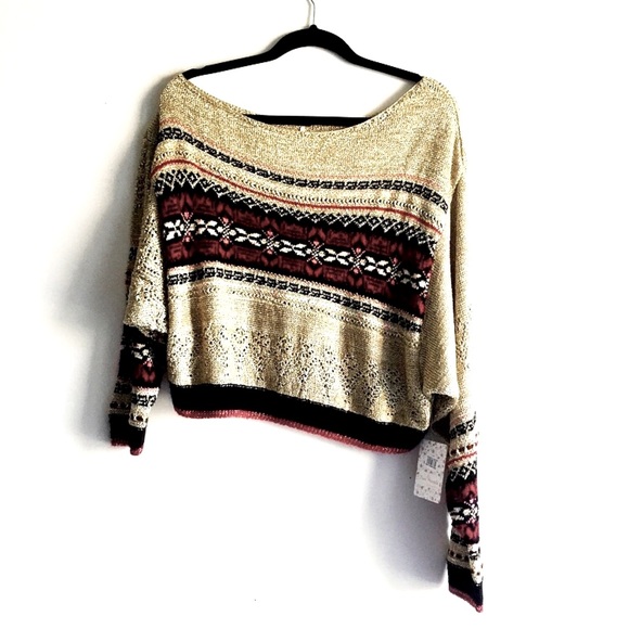 Host Pick Free People Gold Knit Sweater - Picture 1 of 7